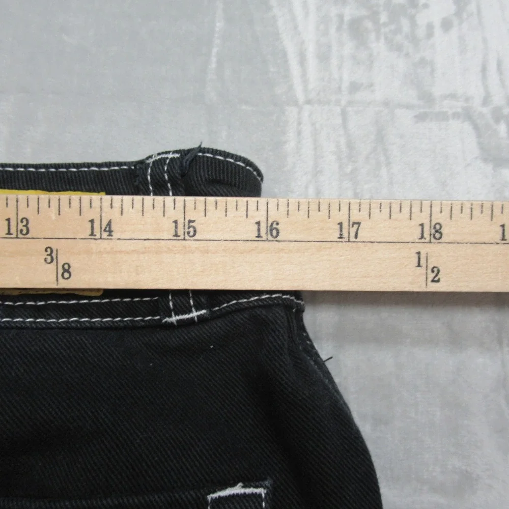 Empyre Y2K Jeans Mens 32x28 Black Denim Wide Leg Contrast Stitch Skate‎ Relaxed